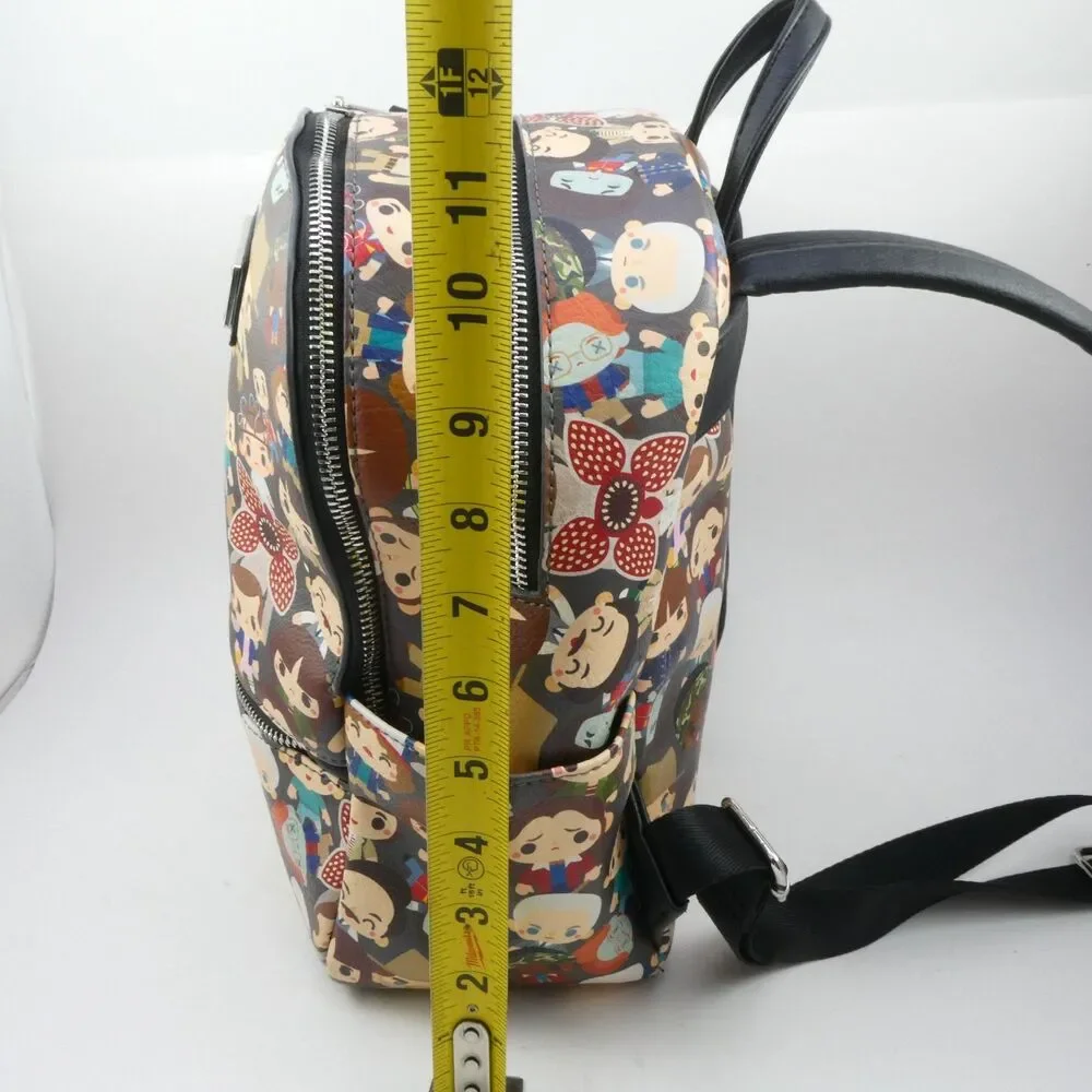 Loungefly Stranger Things Characters Chibi All Over Print Mini Backpack Excellen